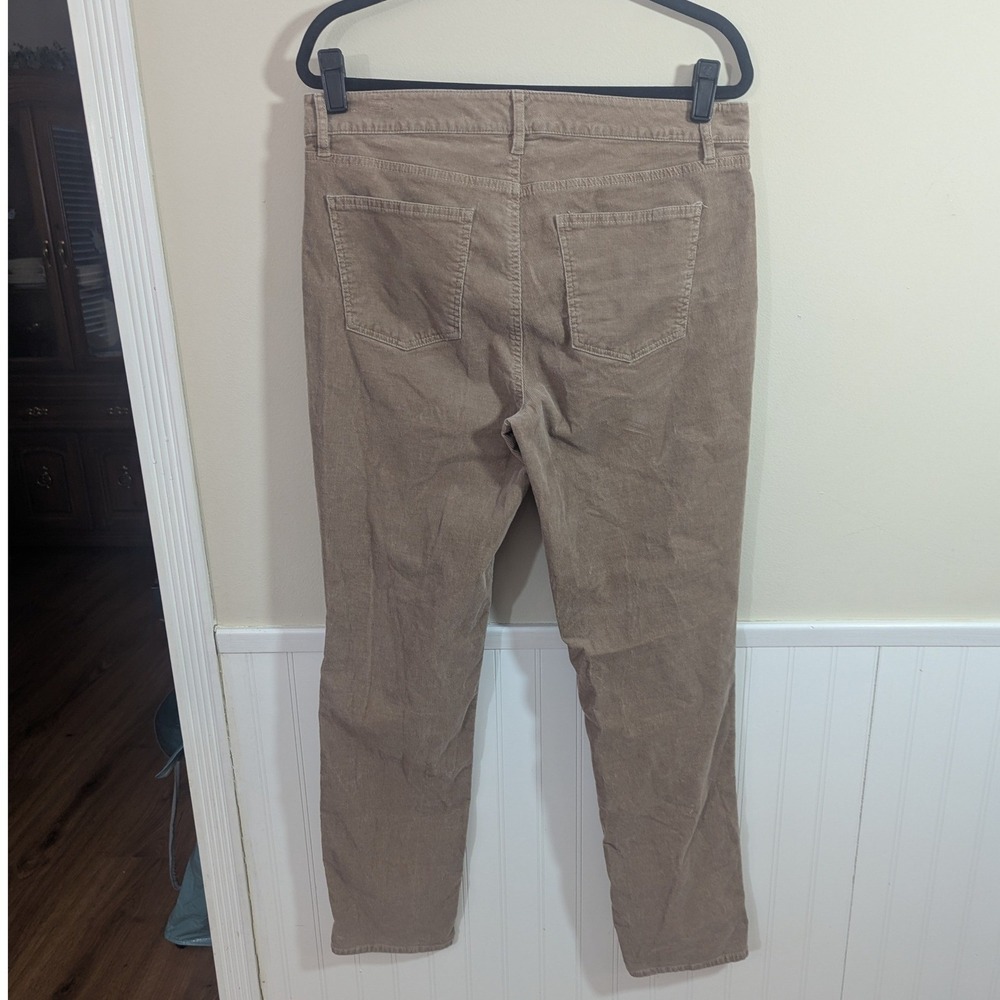 Talbots Flawless Corduroy Pants Womens 12 Straight Leg Tan Brown Stretch - Picture 2 of 8